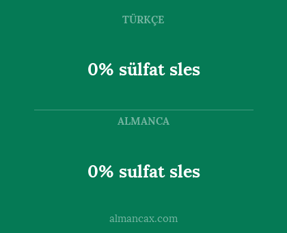0% sulfat sles - 0% sülfat sles