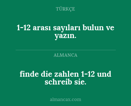 finde die zahlen 1-12 und schreib
sie. - 1-12 arası sayıları bulun ve yazın.