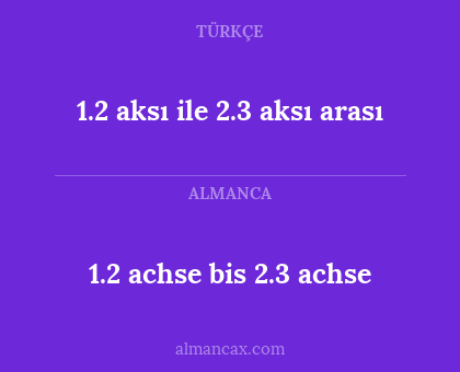 1.2 achse bis 2.3 achse - 1.2 aksı ile 2.3 aksı arası
