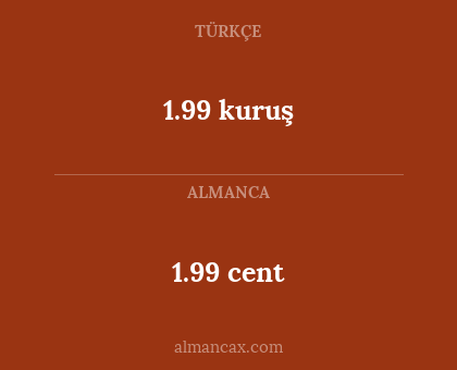 1.99 kuruş - 1.99 cent
