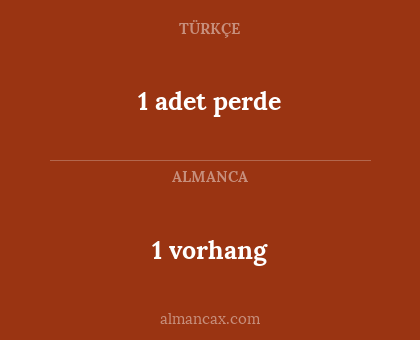 1 vorhang - 1 adet perde