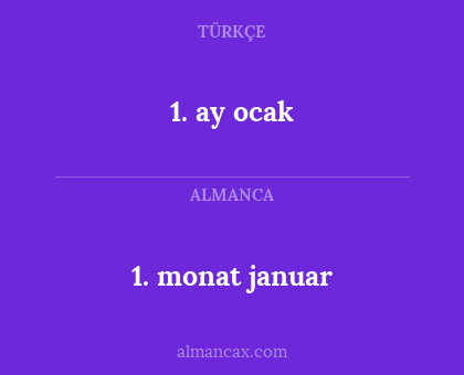 1. ay ocak - 1. monat januar