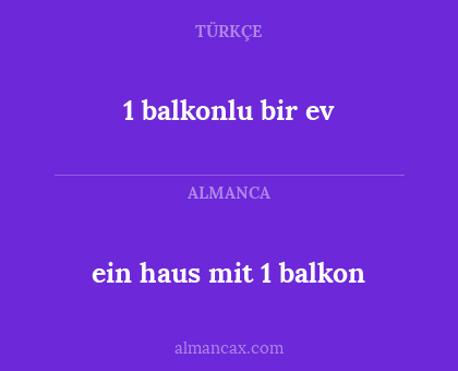 1 balkonlu bir ev - ein haus mit 1 balkon