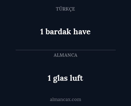 1 bardak have - 1 glas luft