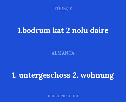 1. untergeschoss 2. wohnung - 1.bodrum kat 2 nolu daire