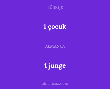 1 junge - 1 çocuk