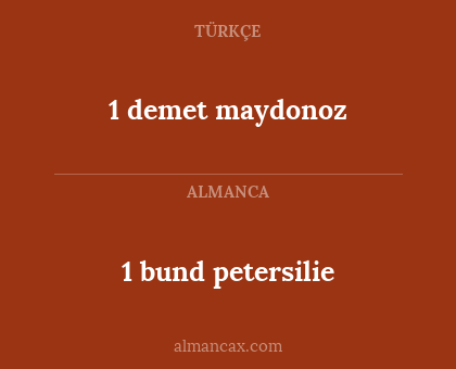 1 bund petersilie - 1 demet maydonoz