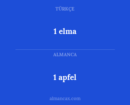 1 apfel - 1 elma