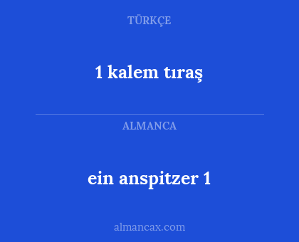 ein anspitzer 1 - 1 kalem tıraş