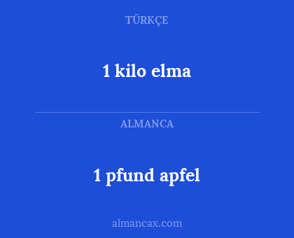 1 kilo elma - 1 pfund apfel