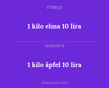 1 kilo elma 10 lira - 1 kilo äpfel 10 lira