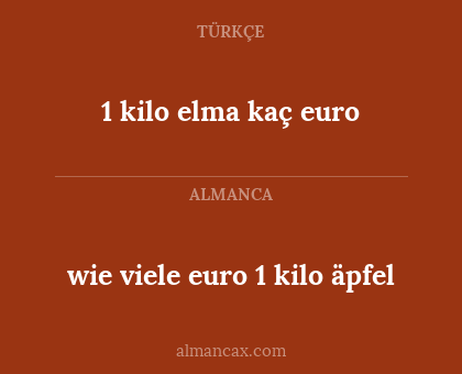 wie viele euro 1 kilo äpfel - 1 kilo elma kaç euro