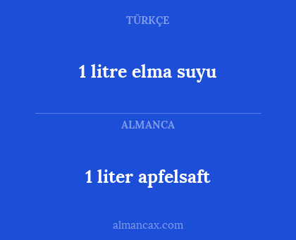 1 liter apfelsaft - 1 litre elma suyu