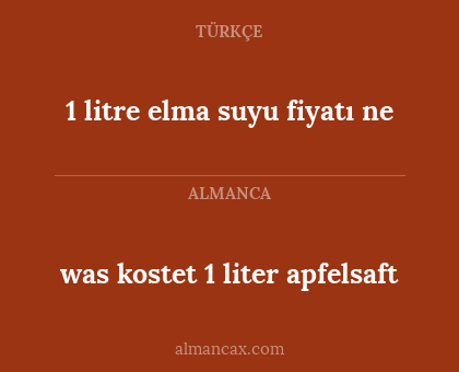 1 litre elma suyu fiyatı ne - was kostet 1 liter apfelsaft