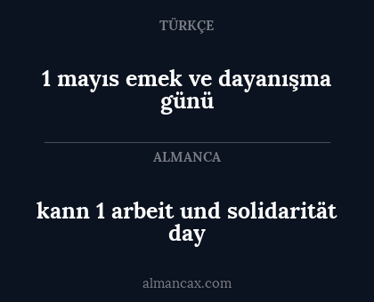 1 mayıs emek ve dayanışma günü - kann 1 arbeit und solidarität day