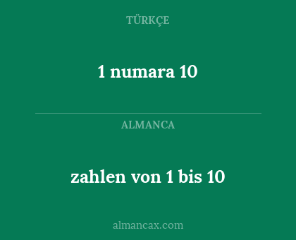 1 numara 10 - zahlen von 1 bis 10