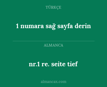 1 numara sağ sayfa derin - nr.1 re. seite tief