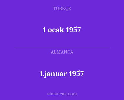 1.januar 1957 - 1 ocak 1957