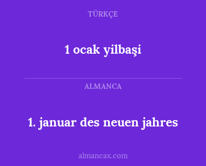 1 ocak yilbaşi - 1. januar des neuen jahres
