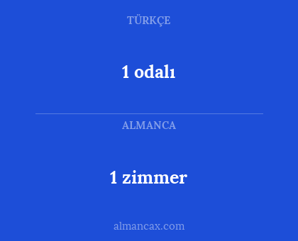 1 zimmer - 1 odalı
