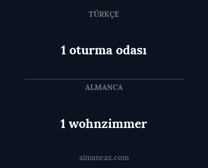 1 wohnzimmer - 1 oturma odası