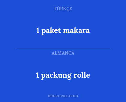 1 packung rolle - 1 paket makara