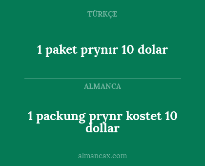 1 paket prynır 10 dolar - 1 packung prynr kostet 10 dollar