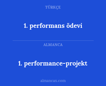 1. performance-projekt - 1. performans ödevi