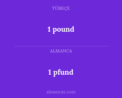 1 pound - 1 pfund