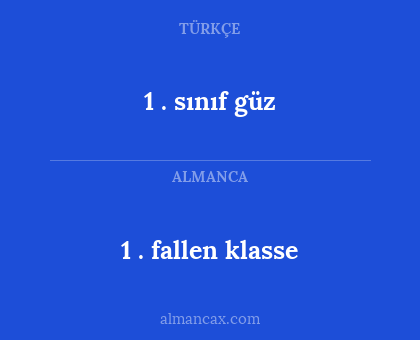 1 . fallen klasse - 1 . sınıf güz