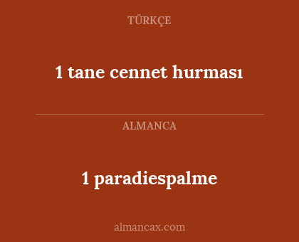 1 tane cennet hurması - 1 paradiespalme
