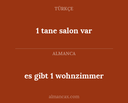 es gibt 1 wohnzimmer - 1 tane salon var