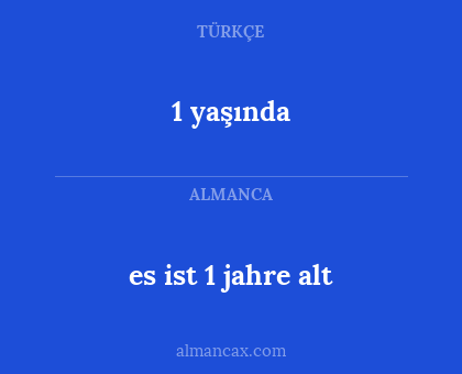 1 yaşında - es ist 1 jahre alt