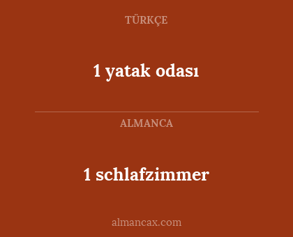 1 schlafzimmer - 1 yatak odası