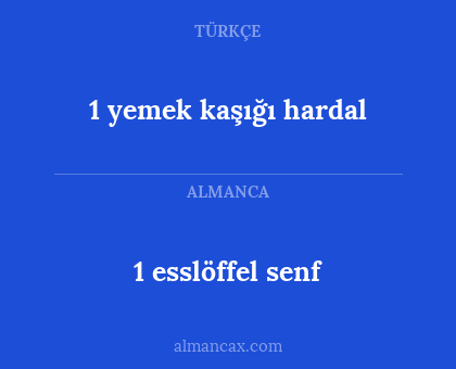 1 yemek kaşığı hardal - 1 esslöffel senf