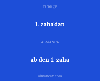 ab den 1. zaha - 1. zaha'dan