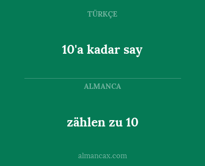 zählen zu 10 - 10'a kadar say