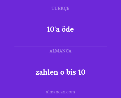 zahlen o bis 10 - 10'a öde