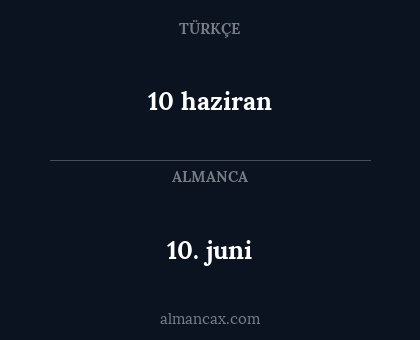 10. juni - 10 haziran