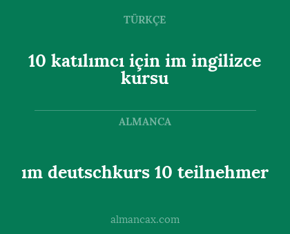 10 katılımcı için im ingilizce kursu - ım deutschkurs 10 teilnehmer