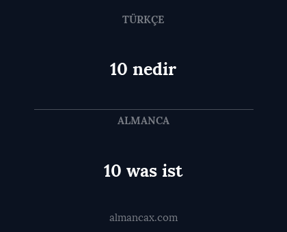 10 nedir - 10 was ist