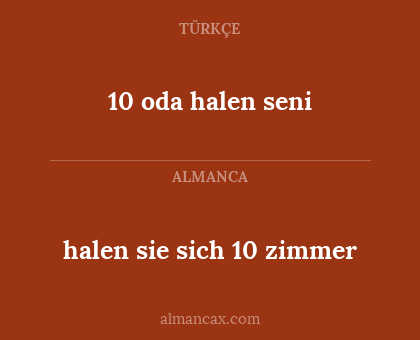 10 oda halen seni - halen sie sich 10 zimmer