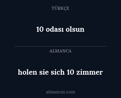 10 odası olsun - holen sie sich 10 zimmer