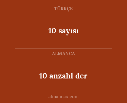 10 sayısı - 10 anzahl der