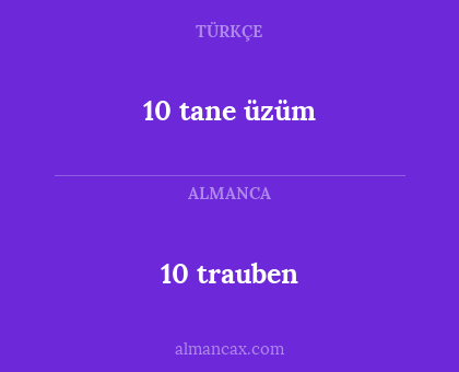 10 tane üzüm - 10 trauben
