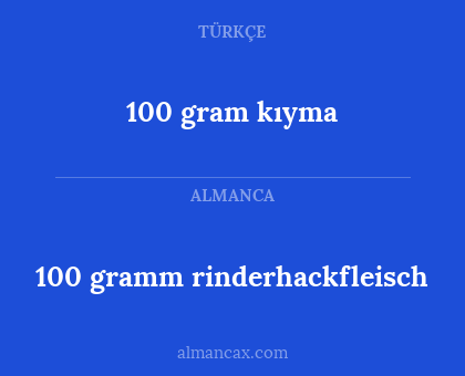 100 gramm rinderhackfleisch - 100 gram kıyma