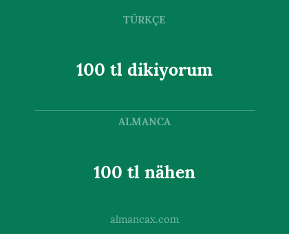 100 tl nähen - 100 tl dikiyorum