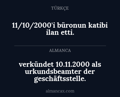 verkündet 10.11.2000 als urkundsbeamter der geschäftsstelle. - 11/10/2000'i büronun katibi ilan etti.