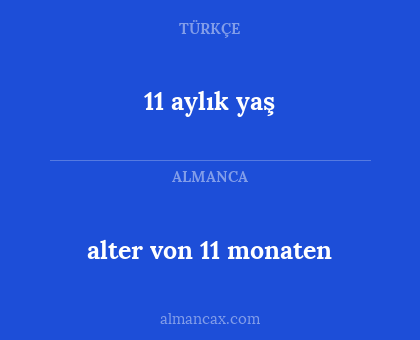 11 aylık yaş - alter von 11 monaten