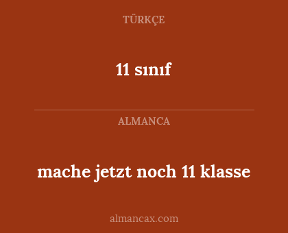 11 sınıf - mache jetzt noch 11 klasse